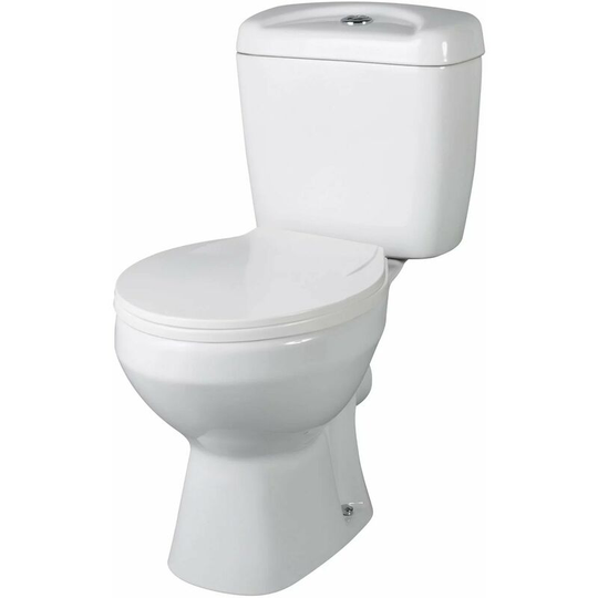 Nuie - Melbourne Close Coupled Toilet with Push Button Cistern - Standard Seat