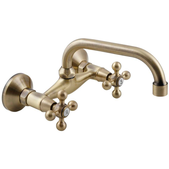Elegant 'c' Type Antique Brass Bathroom Tap Kitchen Faucet Ancient Retro Heads