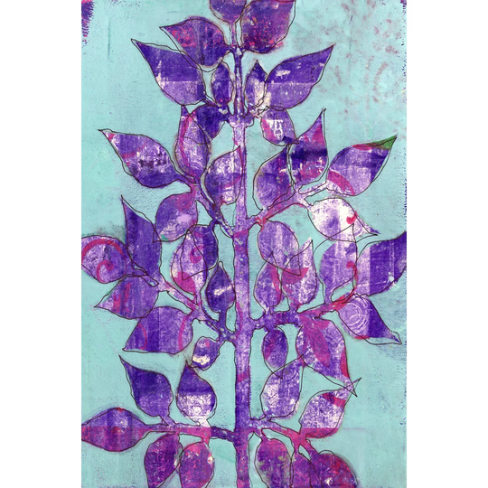 Purple Planta II by Regina Moore - Wrapped Canvas Painting