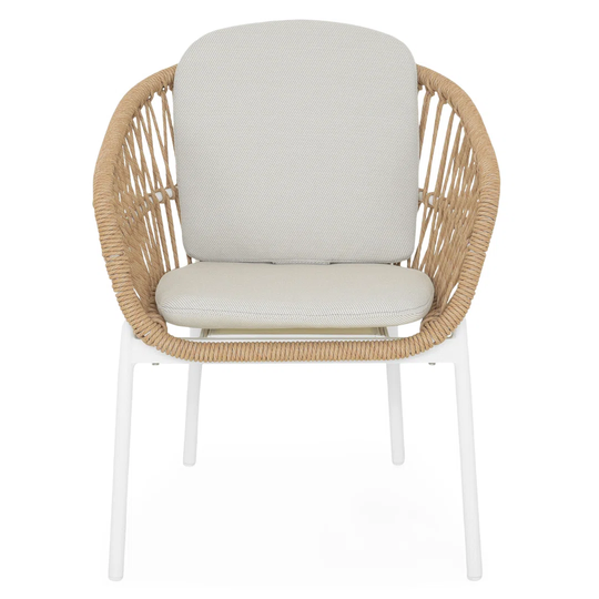 Dining Chair Bari L.63 L.64 H.78.5 White/nature/grey