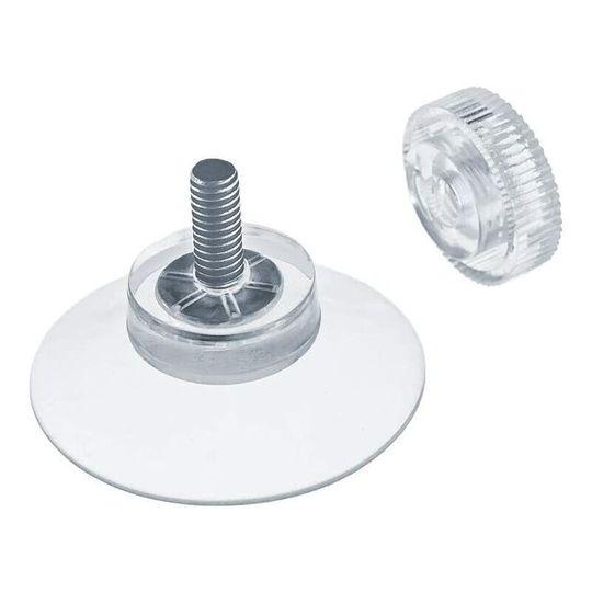Gift - 8 x suction cups ø 30 mm with M4x10mm thread with knurled nuts Transparent - Made in Germany