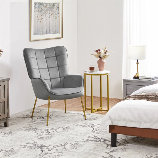 Glowacki 99Cm Wide Tufted Velvet Armchair and Ottoman