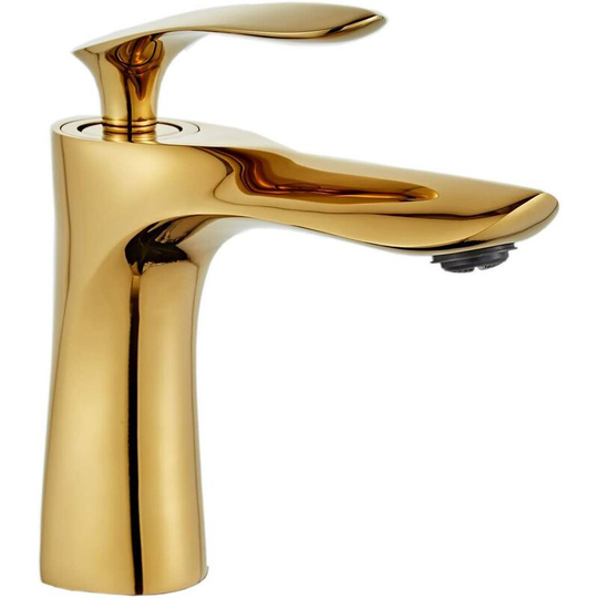 Gdrhvfd - Bathroom Sink Faucet Single Handle in Golden Brass Gold Chrome Finish Single Handle with Washbasin