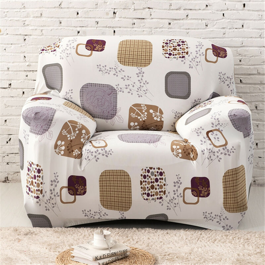 1-Seater Elastic Sofa Cover Stretch Armchair Protective white type 22