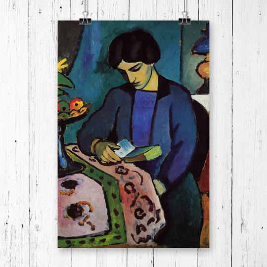 'Woman Reading' by August Macke Printing Print