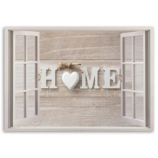 Canvas print, Home on light wood in the window
