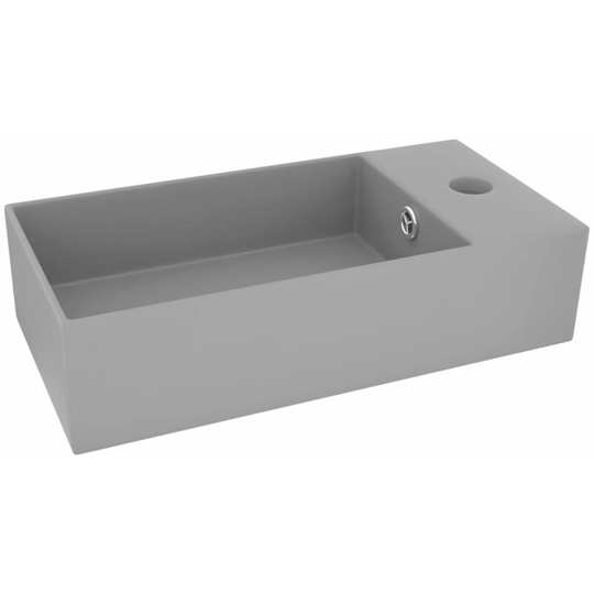Vidaxl - Bathroom Sink with Overflow Ceramic Light Grey Grey
