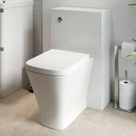 Regis - 500mm Modern Bathroom Toilet Unit Concealed Cistern btw Soft Close Seat White - White