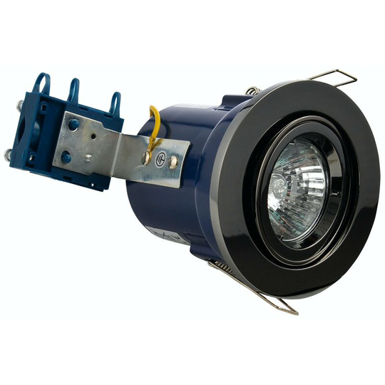 Adjustable fire rated bathroom downlight in black chrome - Black/Chrome - Forum