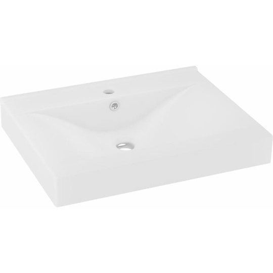 Luxury Basin with Faucet Hole Matt White 60x46 cm Ceramic Vidaxl White
