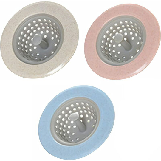 Silicone kitchen sink plug for sink, bathroom drain hole, hair filter, accessory (3 pieces)