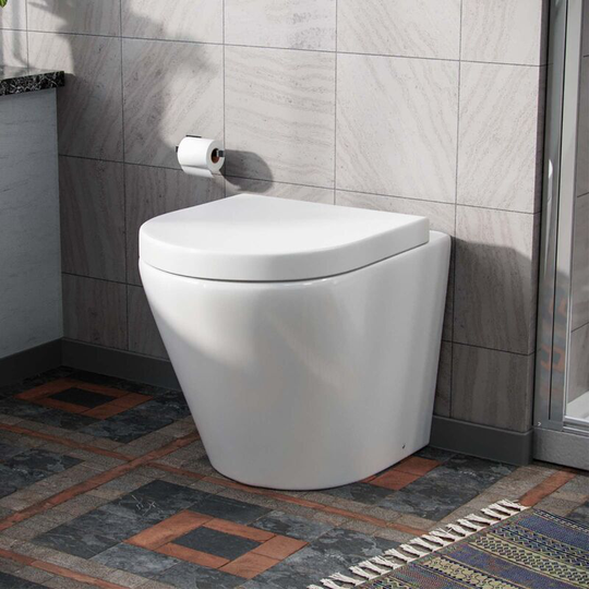 Neshome - Eddy Modern Cloakroom btw wc Curved Rimless Toilet and Soft Close Seat