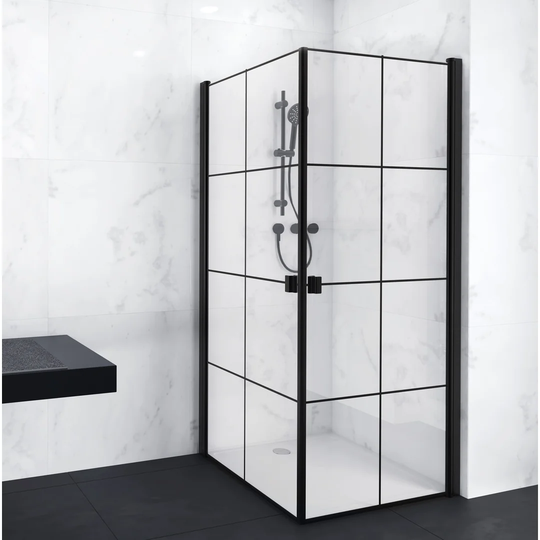 Glass shower White Grid