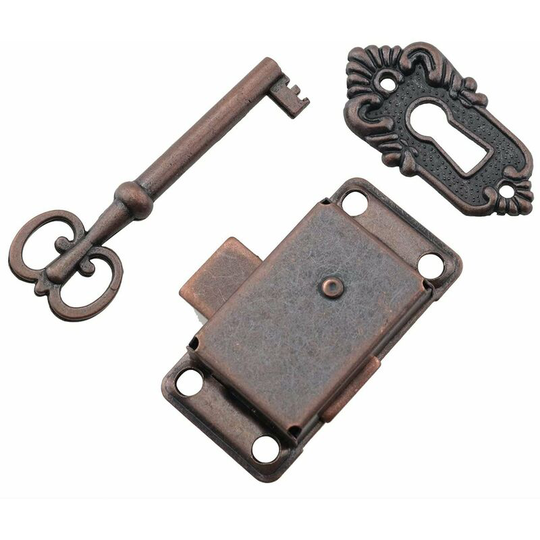 Perlerare - Key lock replacement old furniture antique decoration retro cabinet craft box drawer lock three-piece cabinet hardware lock cupboard door