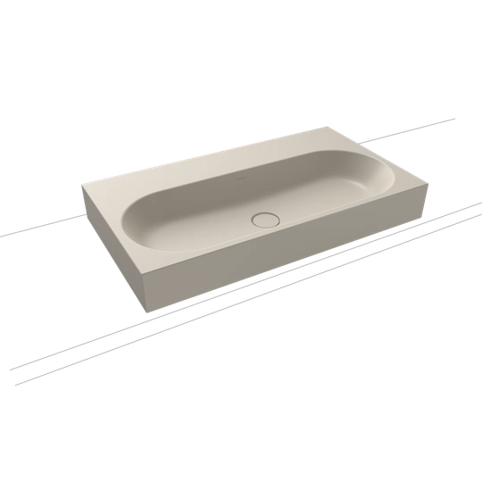 Beige Metal Rectangular Bathroom Sink