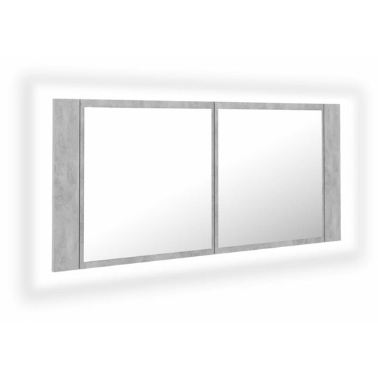 Vidaxl - led Bathroom Mirror Cabinet Concrete Grey 100x12x45 cm Acrylic Grey