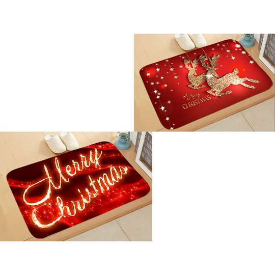 Sunflowergb - Christmas New Year Festive Santa Claus Elk Floor Mat Bedroom Home Bathroom Absorbent Non-Slip Mat,B