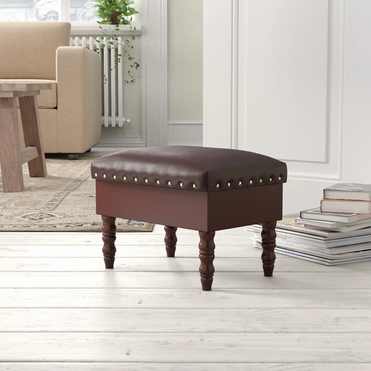 Chatham 40Cm Faux Leather Rectangle Footstool with Storage Ottoman