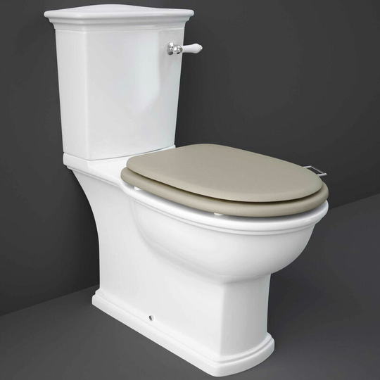 Rak Ceramics - rak Washington Close Coupled Toilet with Horizontal Outlet & Lever Cistern - Cappuccino Seat