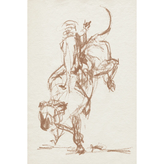 Rodeo Gestures In Sepia II - Wrapped Canvas Art Prints