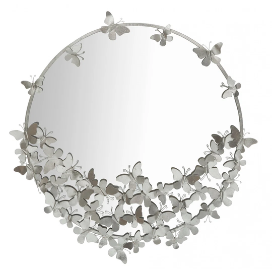 Mignonette Round Metal Framed Wall Mounted Accent in Silver