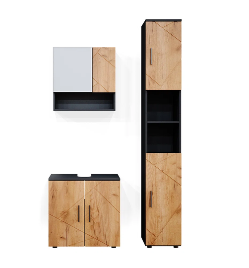 Irma 60Cm W x 192Cm H x 30Cm D Bathroom Storage Furniture Set