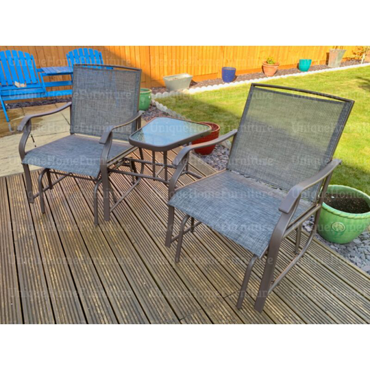 Rocking Bistro Set Outdoor Garden Furniture Glider Armchair Table Metal Patio