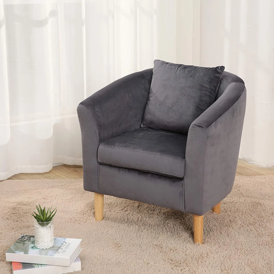 Velvet Tub Chair Living Room Armchair