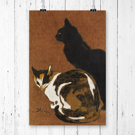 'Two Cats' by Theophile Steinlen Painting Print