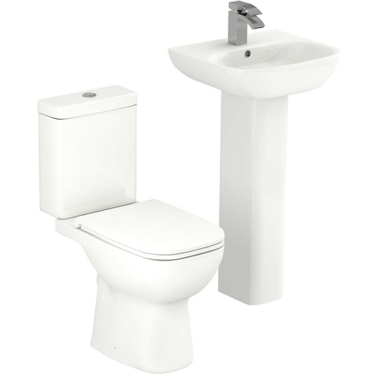 Forth 450mm Full Pedestal Basin and Toilet Suite - White