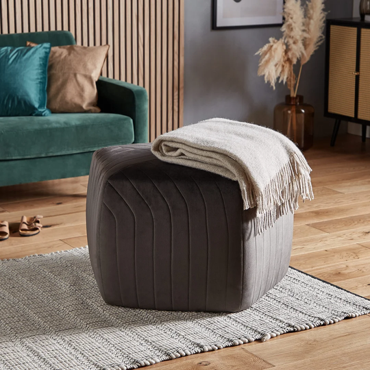 Pinehur 77Cm Wide Velvet Wedge Footstool