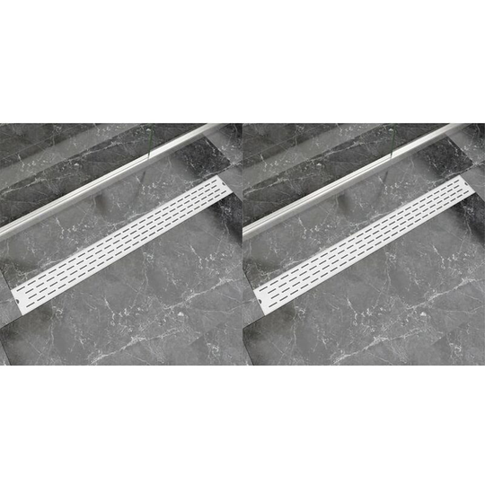 Linear Shower Drain 2 pcs Line 1030x140 mm Stainless Steel VDTD18847 - Topdeal
