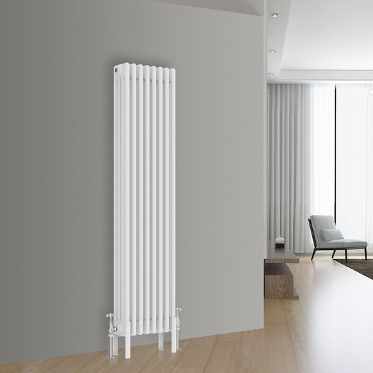 NRG - Traditional Cast Iron Style Radiator Central Heating Rads White Vertical 4 Column 1500x380mm