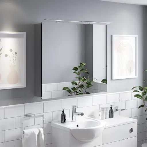 Artis Lumo LED Aluminium Mirror Cabinet with Shaver Socket 700x800mm - Mains Power