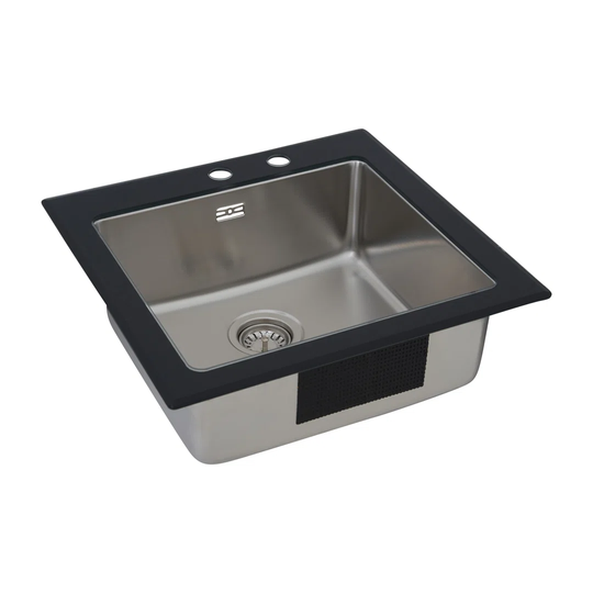 Glass sink - single bowl, white