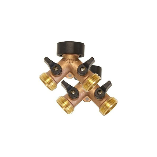 Heavy Duty Solid Brass Garden Hose Splitter, 2 Way Connector for Outdoor Faucet,2 pices