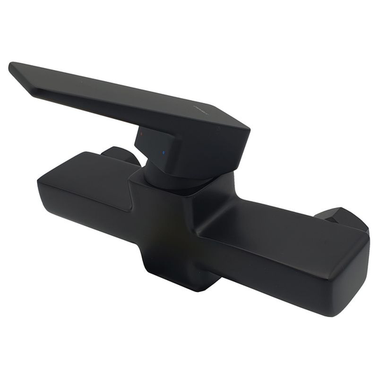 Omnires - Black Shower Mixer Tap Wall Mounted Rectangle Shaped Single Lever Faucet