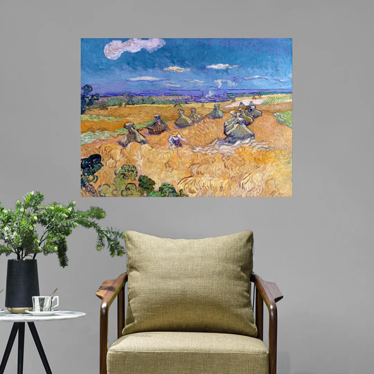 "Wheat Fields With Reaper, Auvers" By Vincent Van Gogh