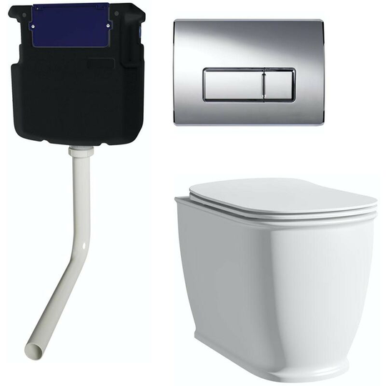 Thebathco - The Bath Co. Beaumont back to wall toilet with soft close seat, concealed cistern and push plate - White