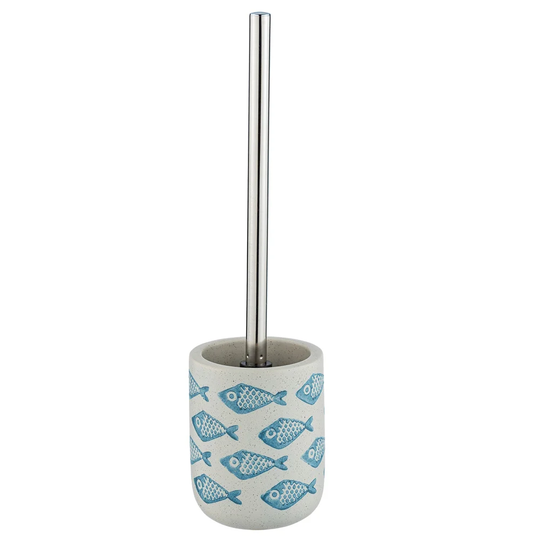 Aquamarine Free-Standing Toilet Brush & Holder