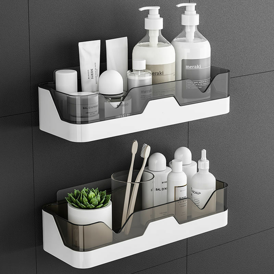 BR-Vie Set of 2 Shower Shelf, No Drilling Shower Caddy, Wall Mounted Shower Organizer Storage Baskets for Bathroom/Kitchen