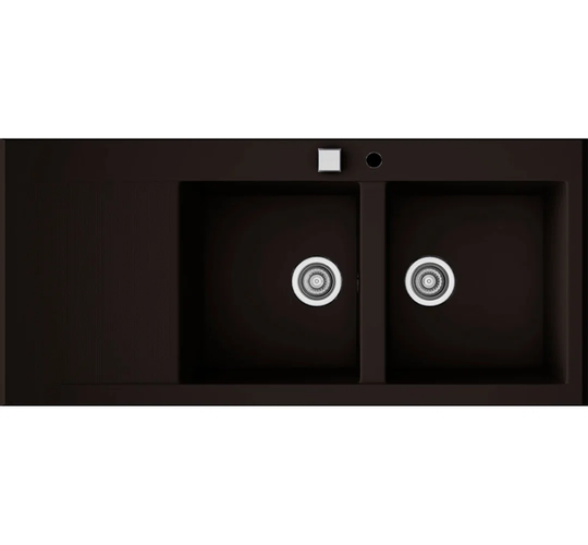 Sharan 118 Cm X 52 Cm Double Bowl Inset/Undermount Kitchen Sink With Left Drainer