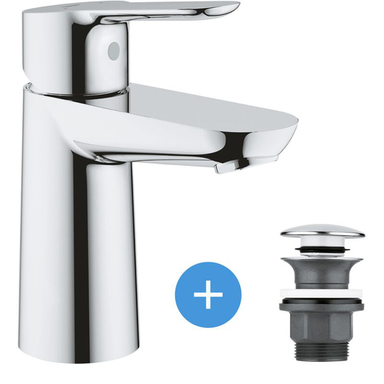 Grohe - Single lever basin mixer set size s + clic clac basin drain with overflow (MitigatorS1-CLICCLAC)