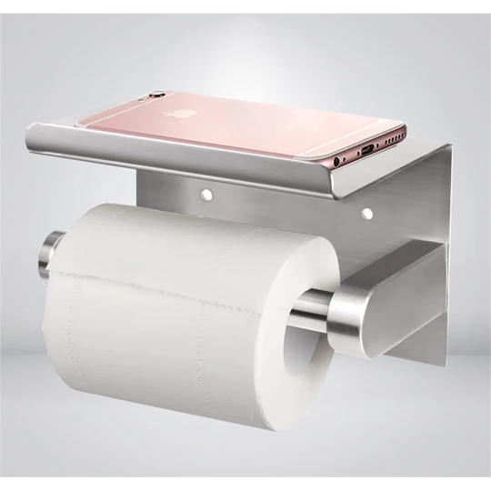 Simonson Wall Mounted Toilet Roll Holder with Phone Shelf