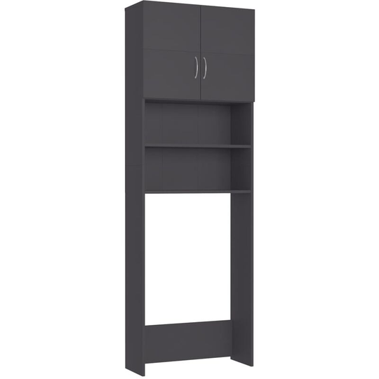Washing Machine Cabinet Grey 64x25.5x190 cm Engineered Wood Vidaxl grey