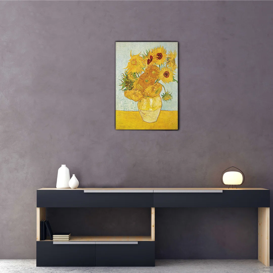 August Grove - Quadro - Vincent Van Gogh - I Girasoli - Vetro Acrilico - 100X140 - Pronto Da Appendere - Quadri Moderni Per La Casa