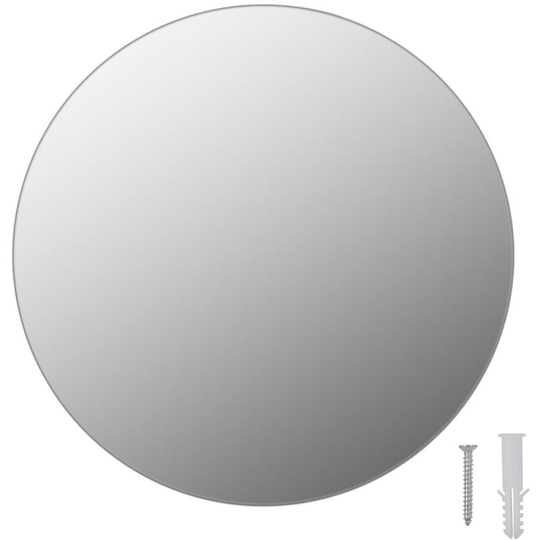 Frameless Mirror Round 30 cm Glass Vidaxl Silver