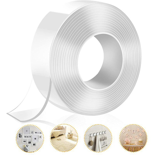 Perlerare - Super strong double-sided tape, 5m x 3cm x 2mm double-sided tape, multifunctional home/car, ready to use and washable.