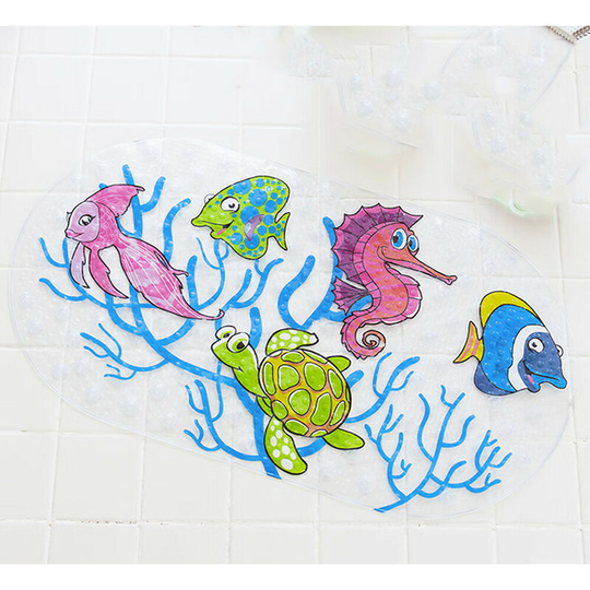 Ilovemilan - Non-Slip Baby Bath Mat and Shower Mat for Babies, Kids, Compatible with Any Size, Bathtub - Dolphin,72*39cm
