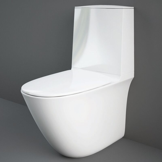 Rak Ceramics - rak Sensation Rimless Close Coupled Toilet with Bottom Inlet - Soft Close Seat
